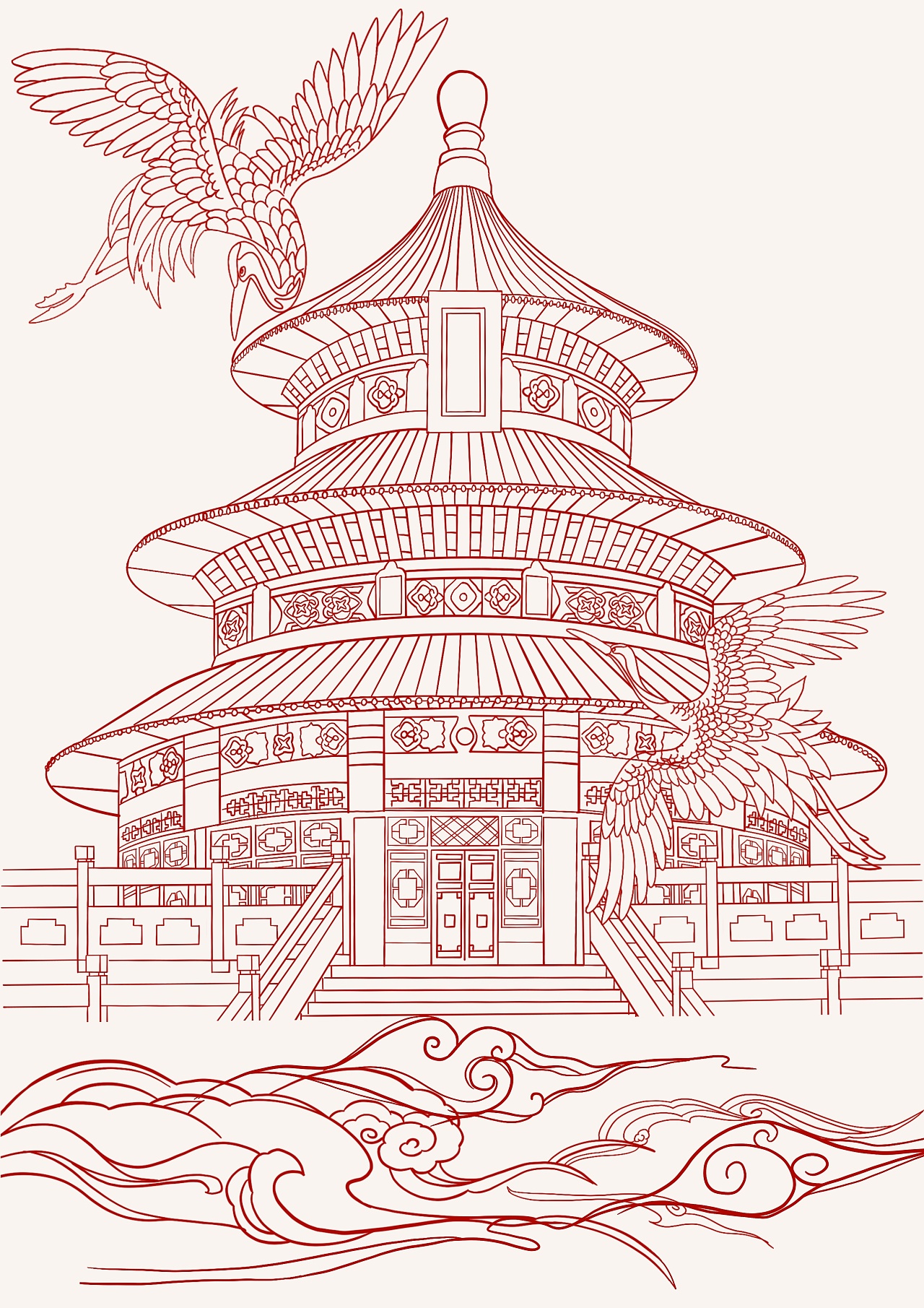 北京天坛绘画作品图片
