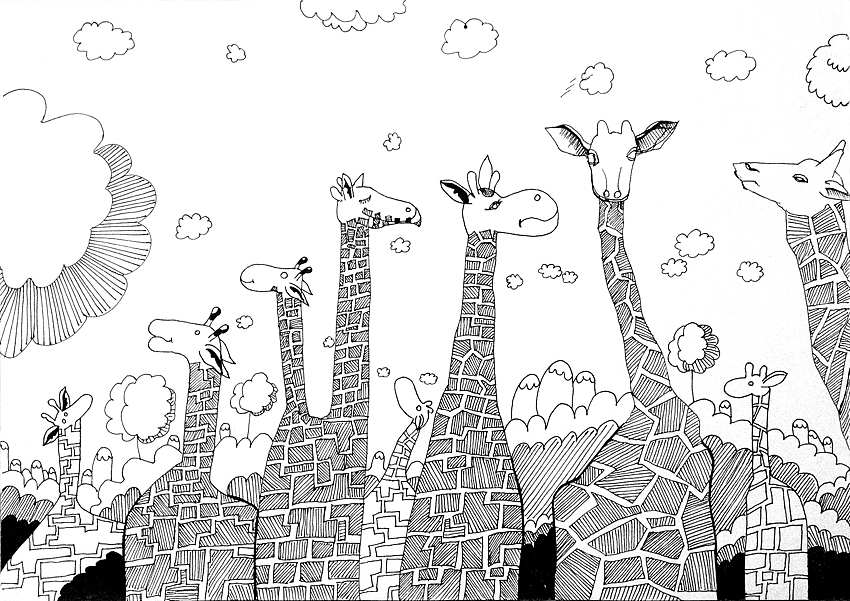 长颈鹿（图ZMjE3NTI5MTY=） - 创作习作 - 站酷设计师AFen原创素材 - 站酷ZCOOL