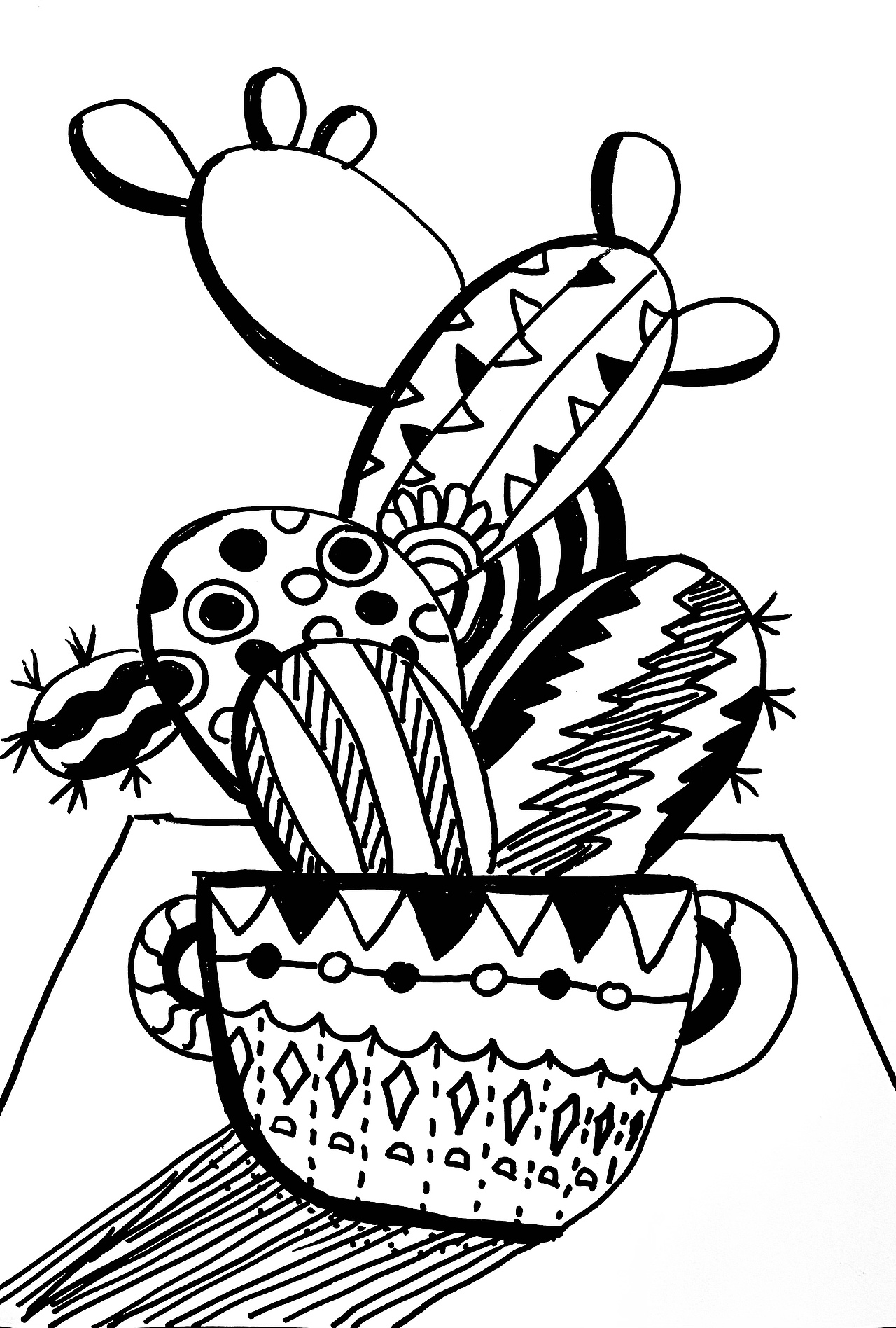 线描很幼稚超美的黑白装饰画跟着一根线条探索