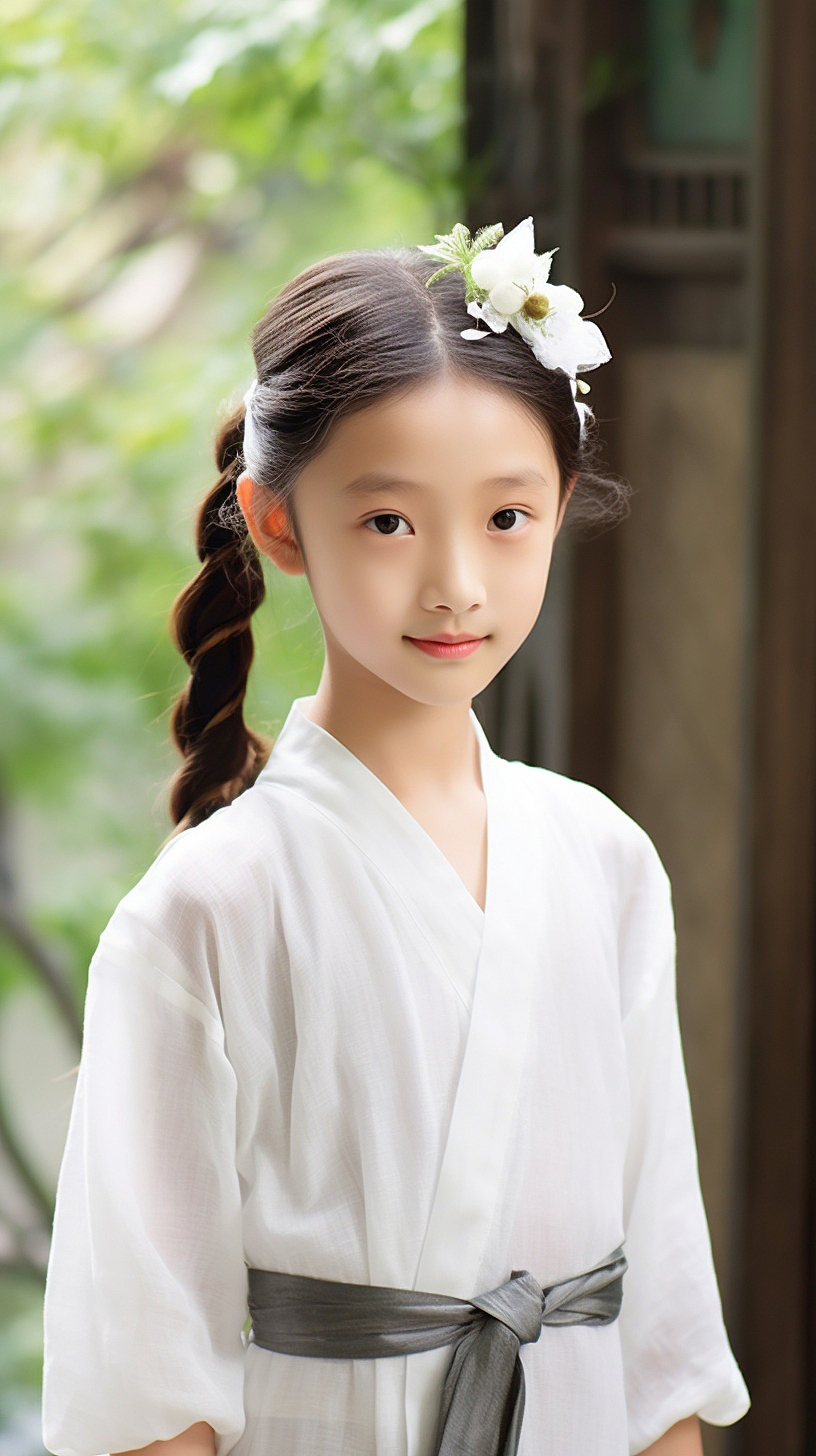 AI摄影|人像篇(5岁儿童):清纯可爱的国风小萝莉