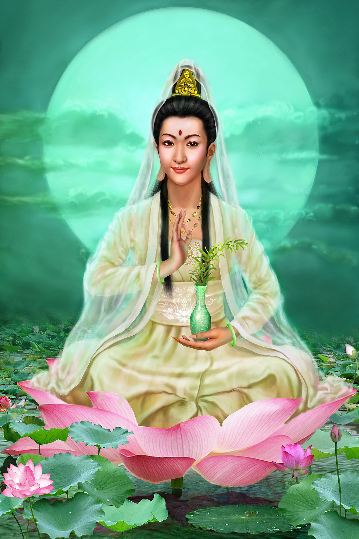 帝王-刘邦、菩萨-观音 插画