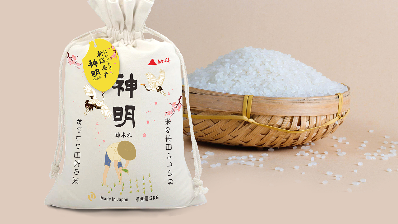 神明富山县产日本大米-包装设计_象鸟品牌-站酷zcool
