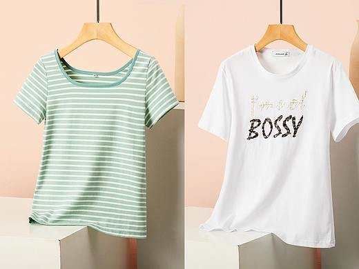 短袖T恤静物图平铺挂拍摄影 女装创意摆拍 详情页转化