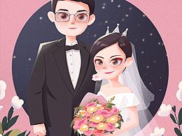 新婚快樂(lè)-送給朋友的婚禮插畫(huà)