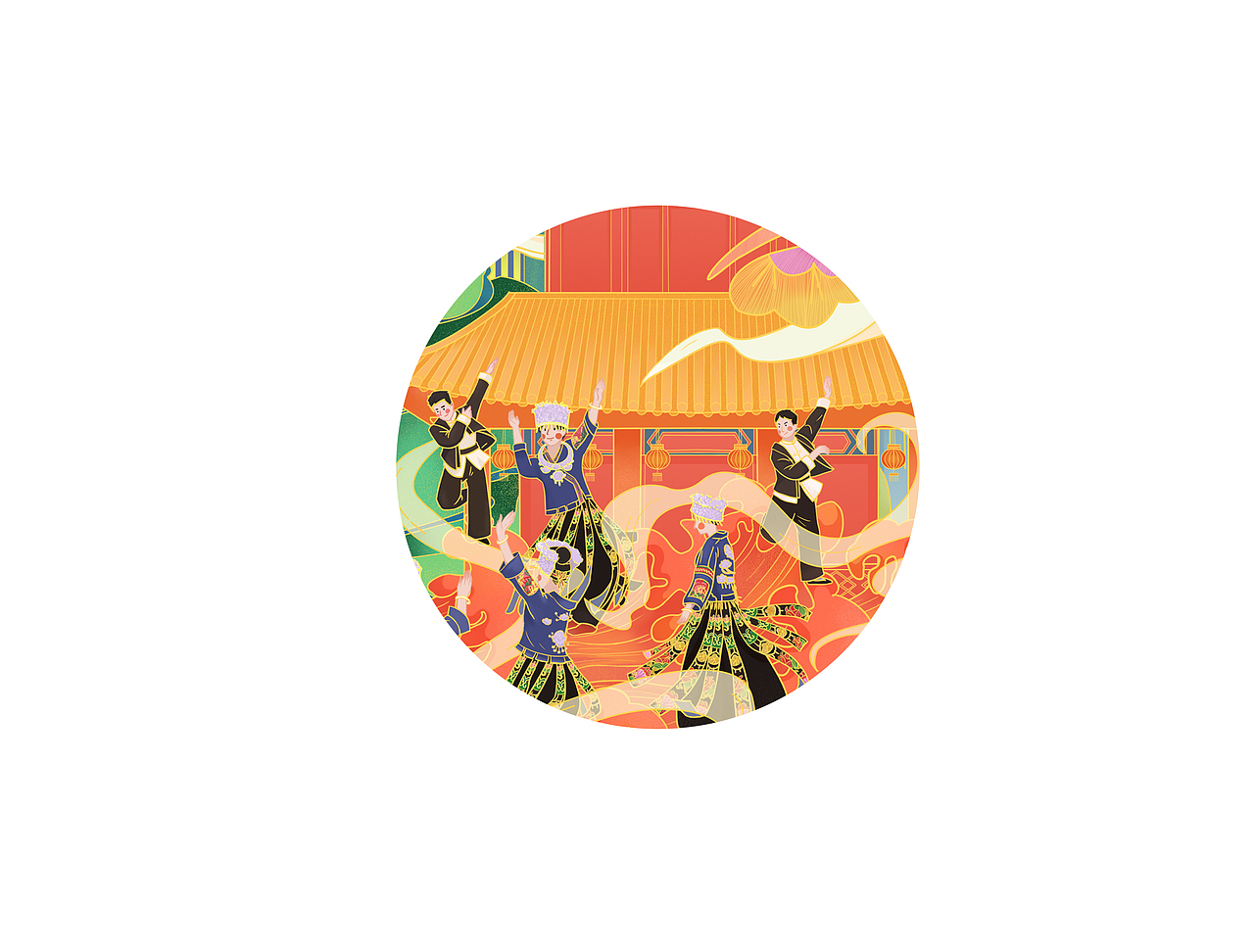 国潮插画-印象贵州（图ZMjg5NDEzMjY0） - 商业插画 - 站酷设计师一团羊羊原创素材 - 站酷ZCOOL