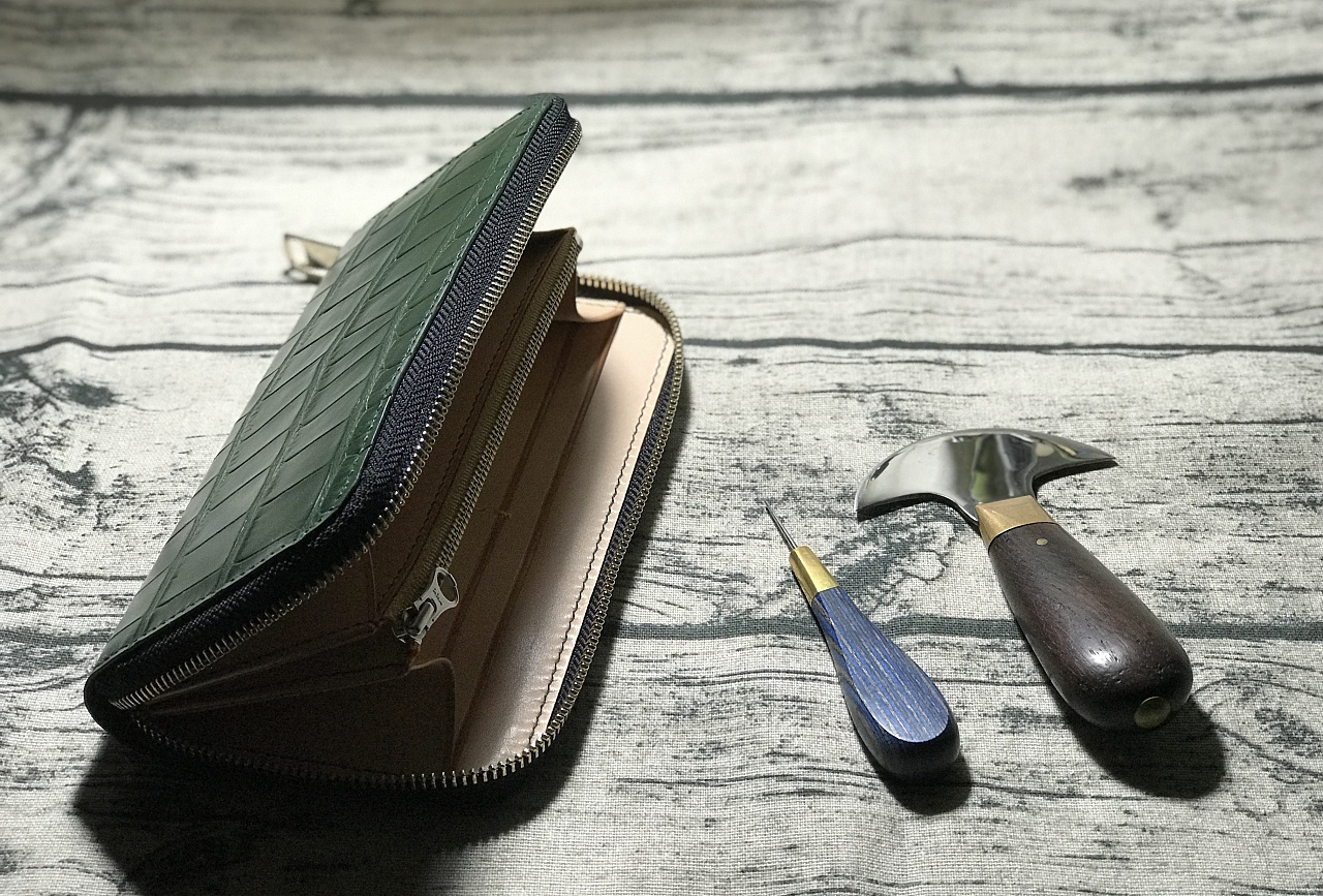 手工皮具拉链手包