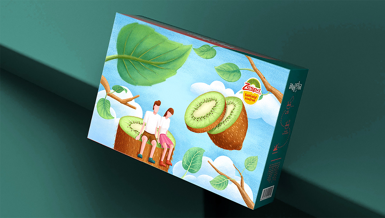 佳沛-猕猴桃插画包装设计