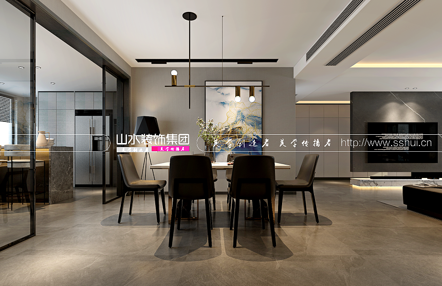 高速·时代公馆140平方现代装修效果图（图ZMjEyNDQ5NzMy） - 家装设计 - 站酷设计师山水装饰赵晓红原创素材 - 站酷ZCOOL