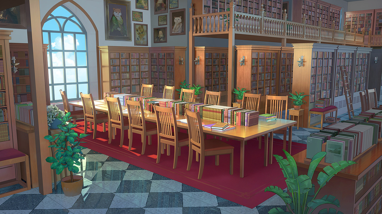 日系场景-图书馆（图ZMjQ1ODQ0MDg4） - 游戏原画 - 站酷设计师西瓜_不甜不要钱原创素材 - 站酷ZCOOL