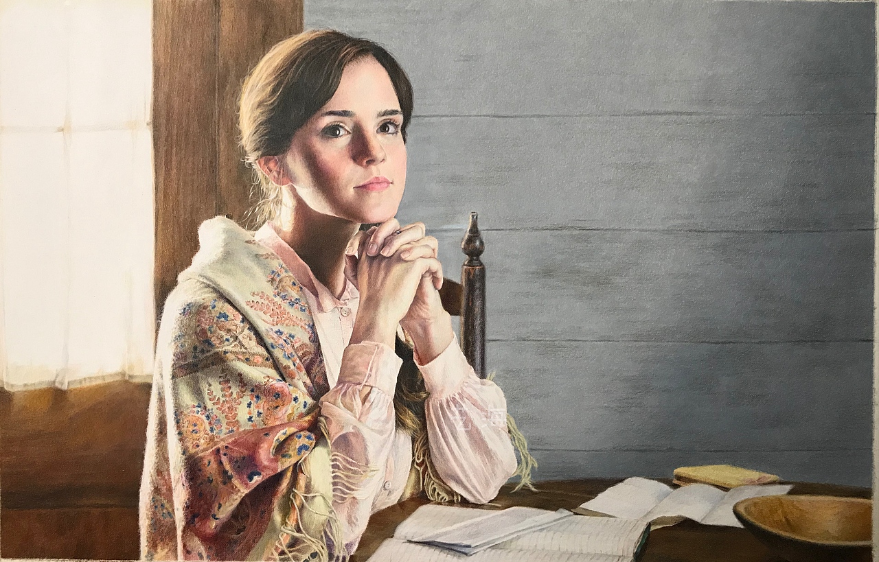 彩铅作品《艾玛.沃特森》