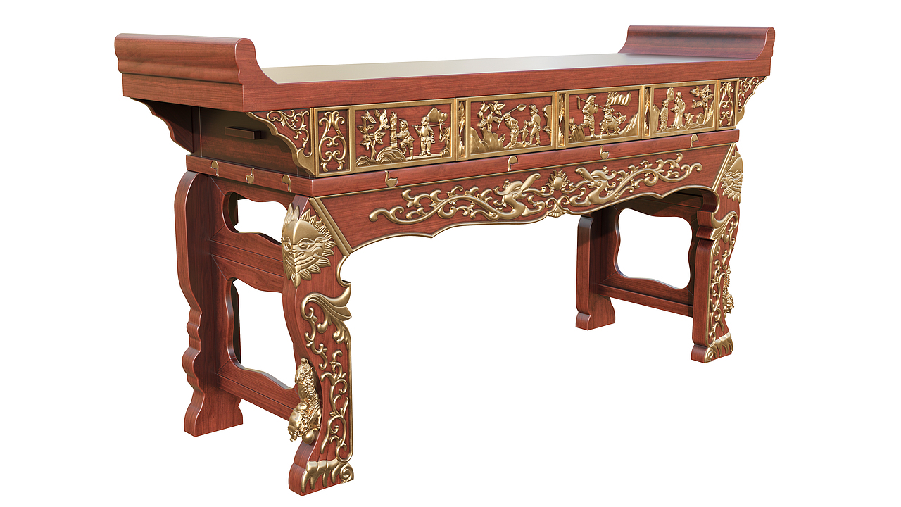 №355中式供桌建模渲染教程（图ZMzUxMzQxMjYw） - 工艺品设计 - 站酷设计师古色谷香原创素材 - 站酷ZCOOL