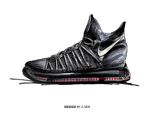 运动鞋-手绘效果图