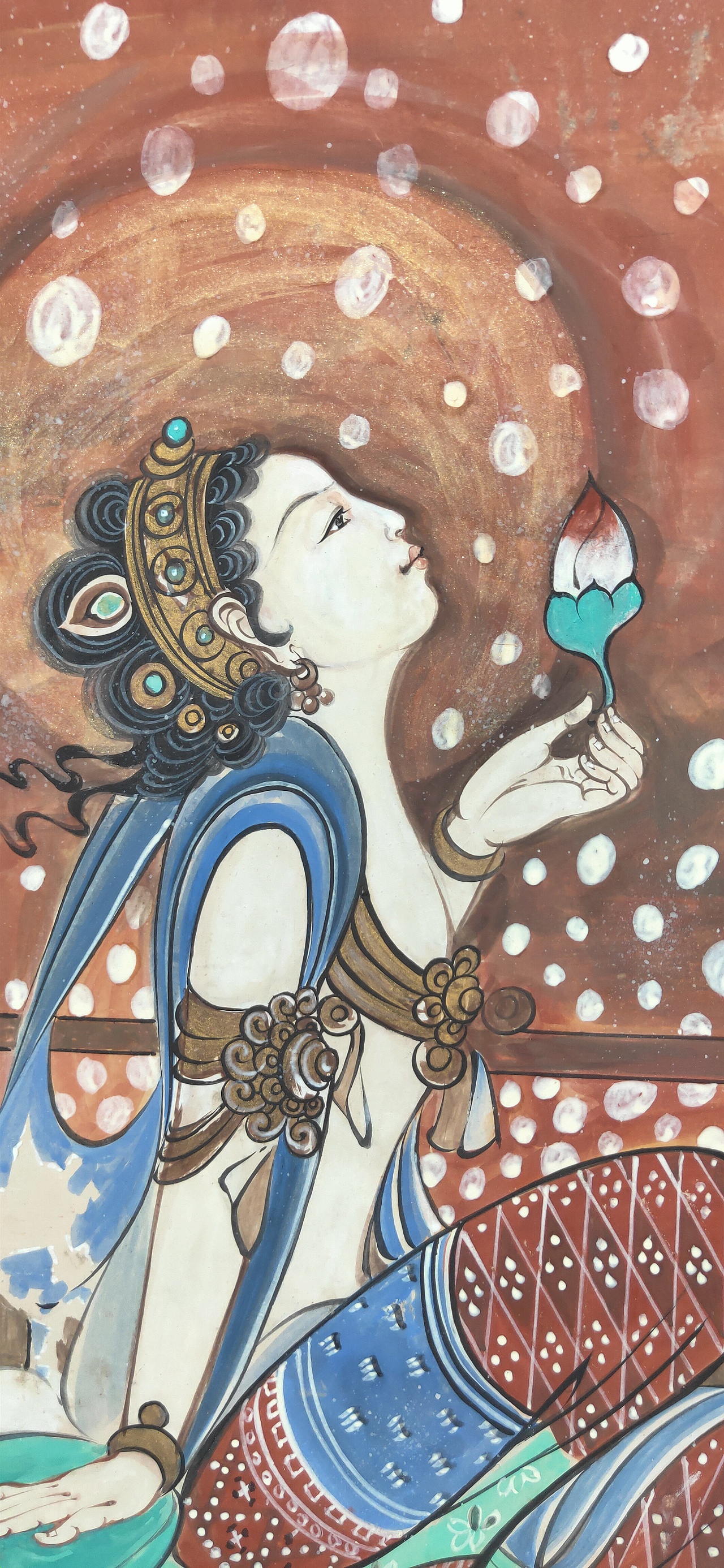 敦煌壁画里的美人菩萨龙腾虎跃虎虎生威敦煌壁画~文殊菩萨2022北京