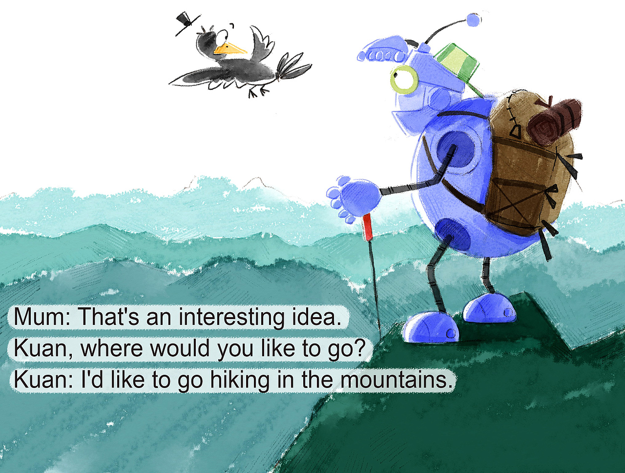 绘本故事：Where Would You Like to Go（图ZMzE1ODMxMjQ=） - 儿童插画 - 站酷设计师岩_Illustration原创素材 - 站酷ZCOOL