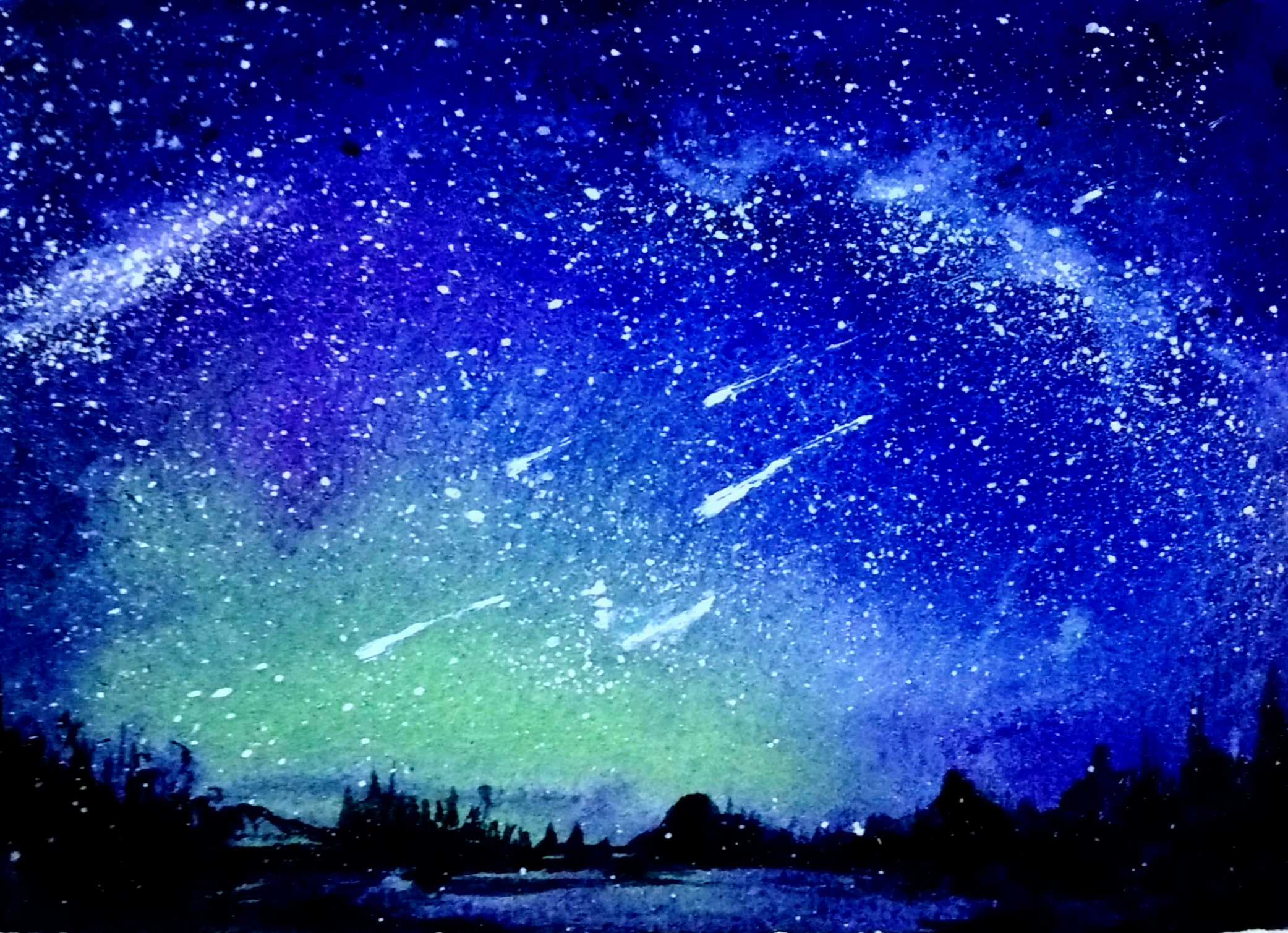 星空|插画|创作习作|喵还没睡_原创作品-站酷zcool