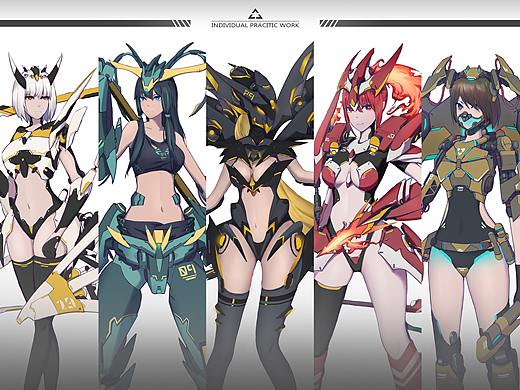 寒假练习——5只龙形机娘的设计