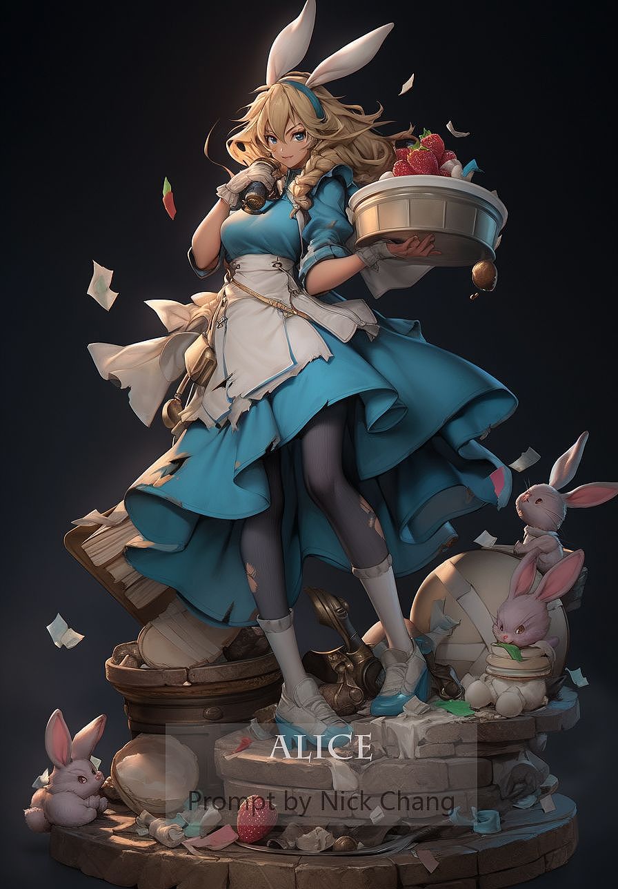 当我尝试AI做手办 告诉我魔法师 爱丽丝（图ZMzM3NzYzMTA4） - IP形象 - 站酷设计师玩拓动漫原创素材 - 站酷ZCOOL