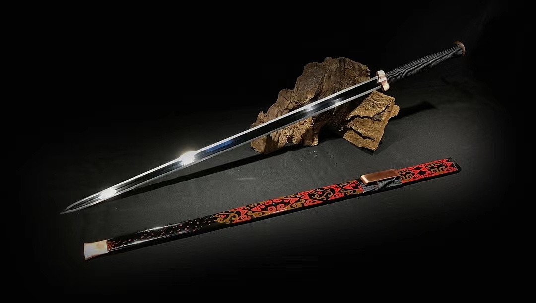 倚天剑手工紫铜装手绘古纹大漆鞘和风堂美术刀剑