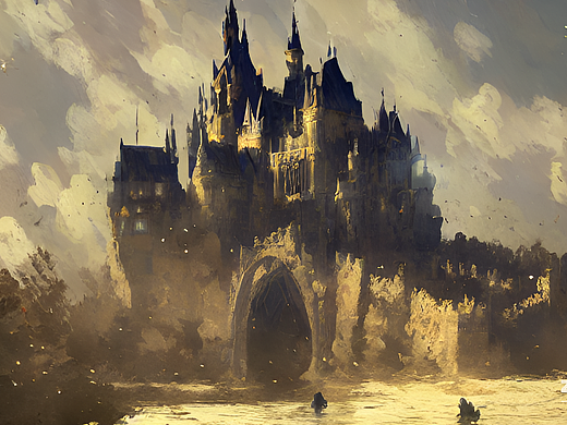 #AI创作实验室#漂浮在云上的城堡，格雷格·鲁特科夫斯（个人主页-ZNjI4MzYxNjg=） - AI作品 - 站酷设计师Z543754527原创素材 - 站酷ZCOOL