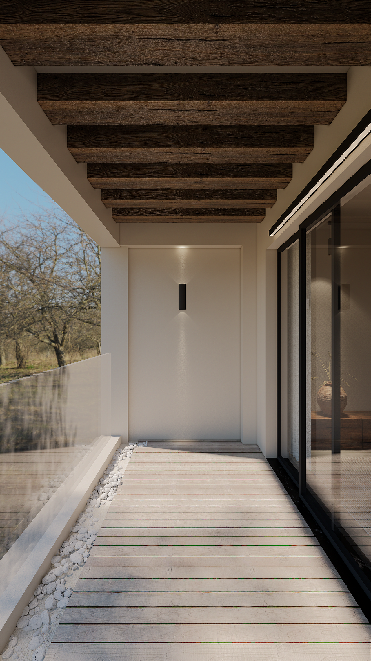 旧房改造-保留阳台,木梁天花的制作过程