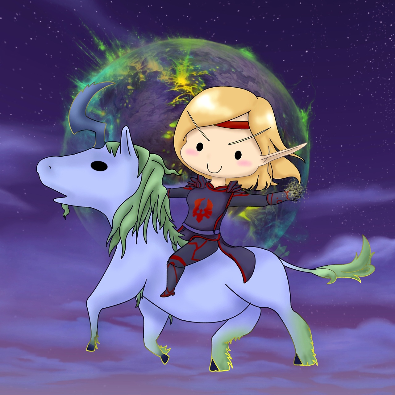 骑着角马的血骑士