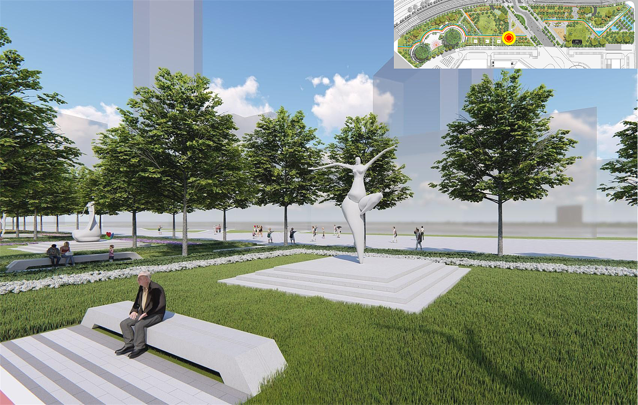 赣州蓉江新区滨江路隧道西侧绿地景观方案设计