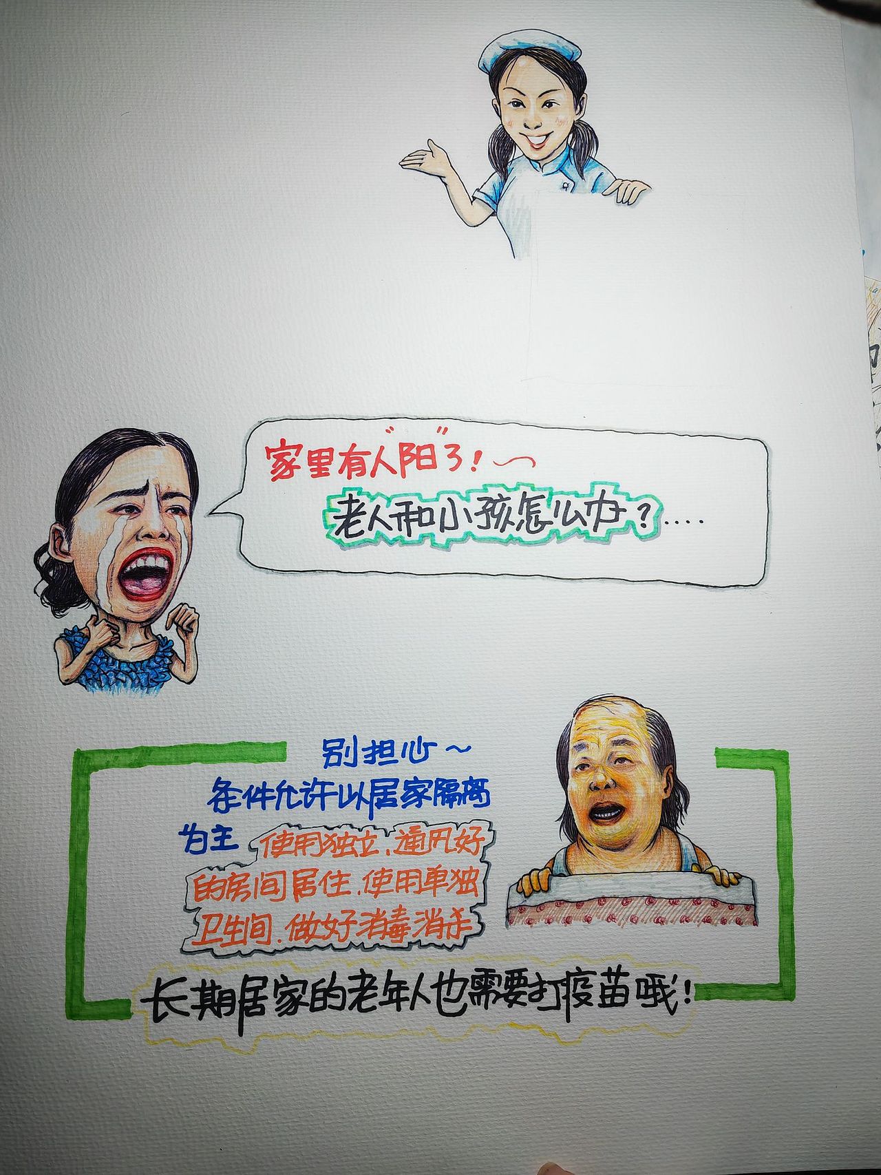 一组圆珠笔+马克笔手绘宣传海报