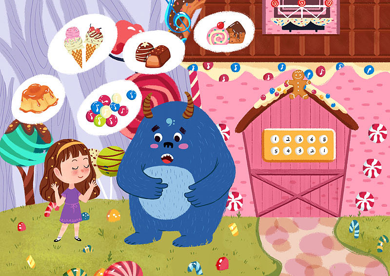 钢琴糖果屋（图ZMjU3MTAxNzU2） - 儿童插画 - 站酷设计师sasa五小桃原创素材 - 站酷ZCOOL