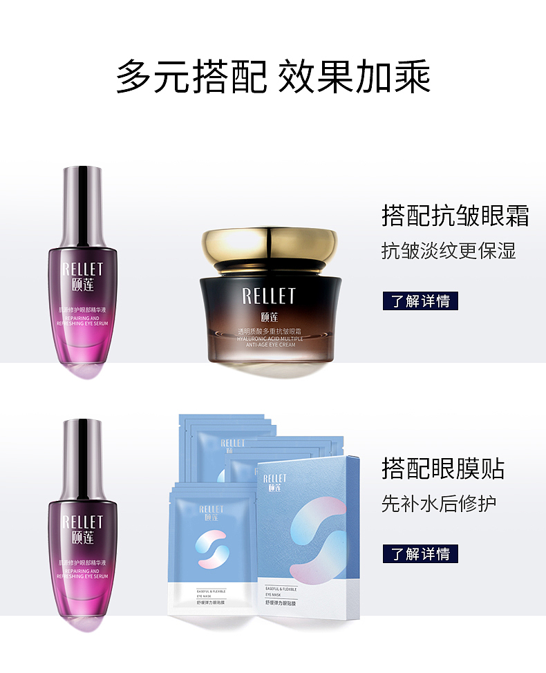 化妆品详情页---颐莲肌源修护眼部精华液