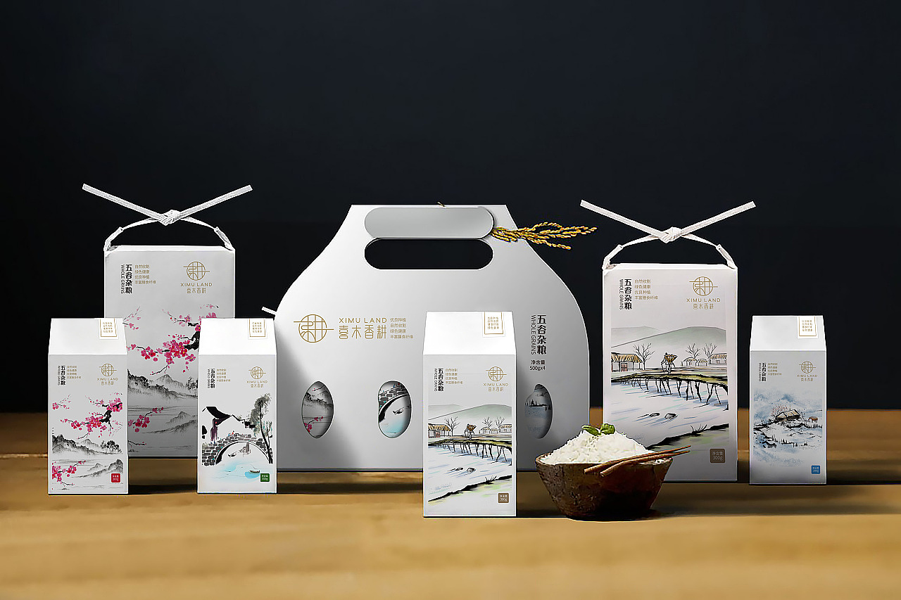 香港锦华旗下子品牌：喜木香耕五谷杂粮食品包装设计（图ZMjgxNzk5MDQw） - 包装 - 站酷设计师JULING巨灵设计原创素材 - 站酷ZCOOL