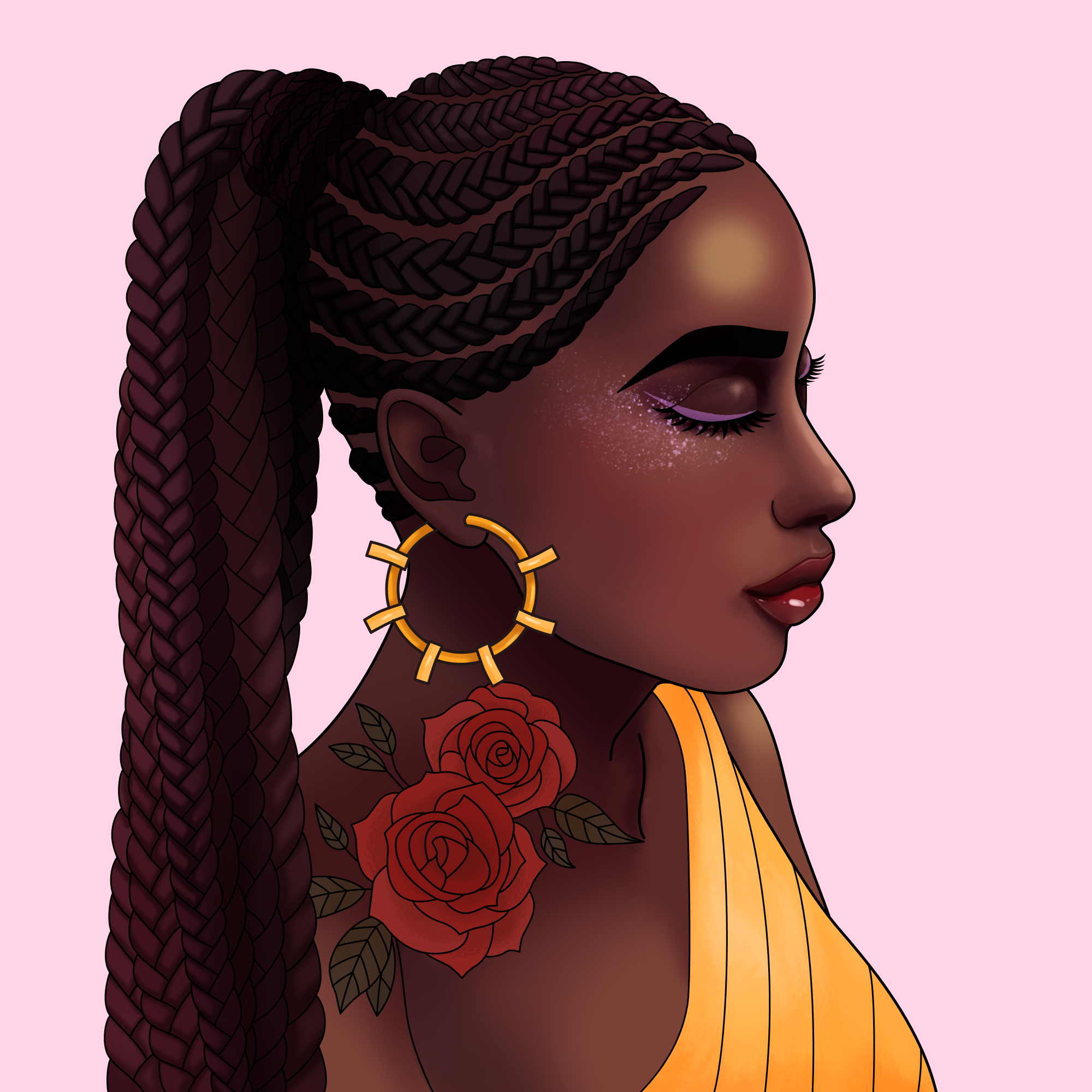 数字填画-黑妹儿