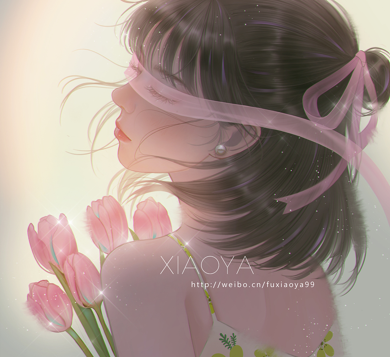 万花拟人——原创少女插画头像之郁金香