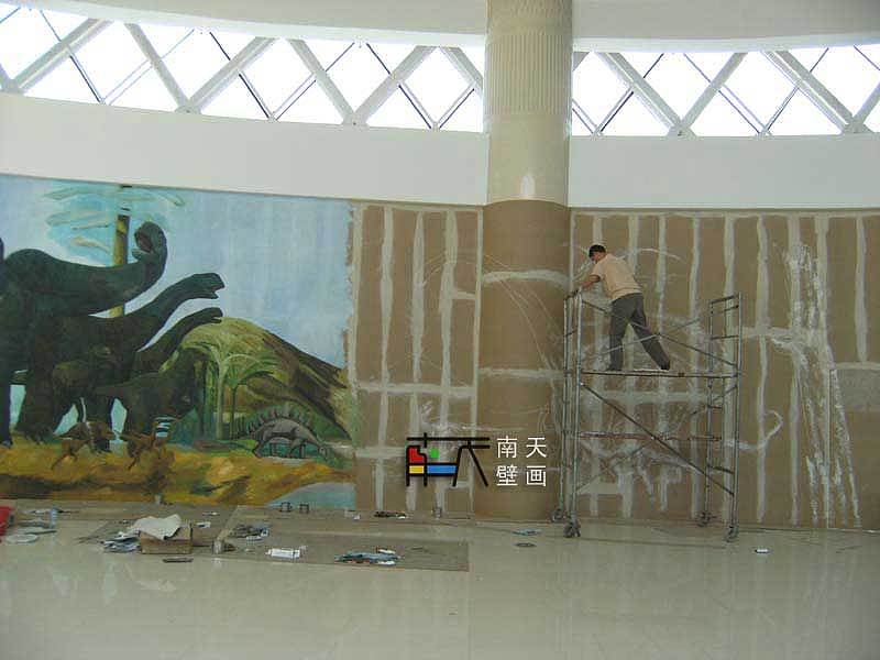 南天壁画出品:内蒙博物馆(恐龙二馆壁画工程),手绘油画,欧式油画,欧式壁画,壁画工程,古典壁画,3D地画,3D壁画(图ZNjg1ODYxNg==) - 艺术插画 - 站酷设计师艺点画评原创素材 - 站酷ZCOOL
