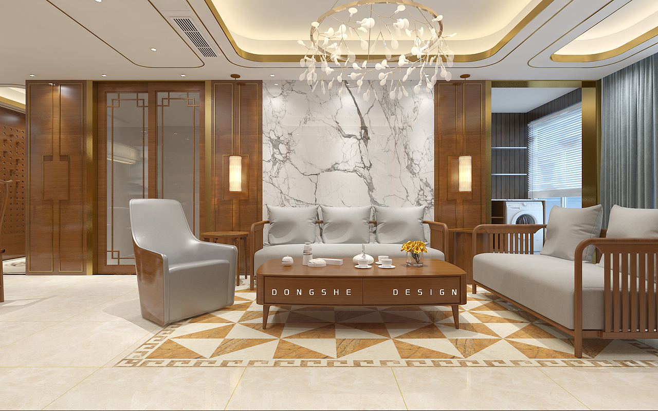 新中式家装（图ZMTU3Nzk4NzQw） - 家装设计 - 站酷设计师东舍老许原创素材 - 站酷ZCOOL