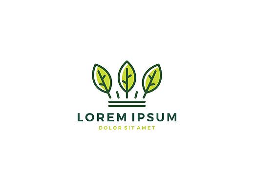 【素材】皇冠叶子logo标志AI格式