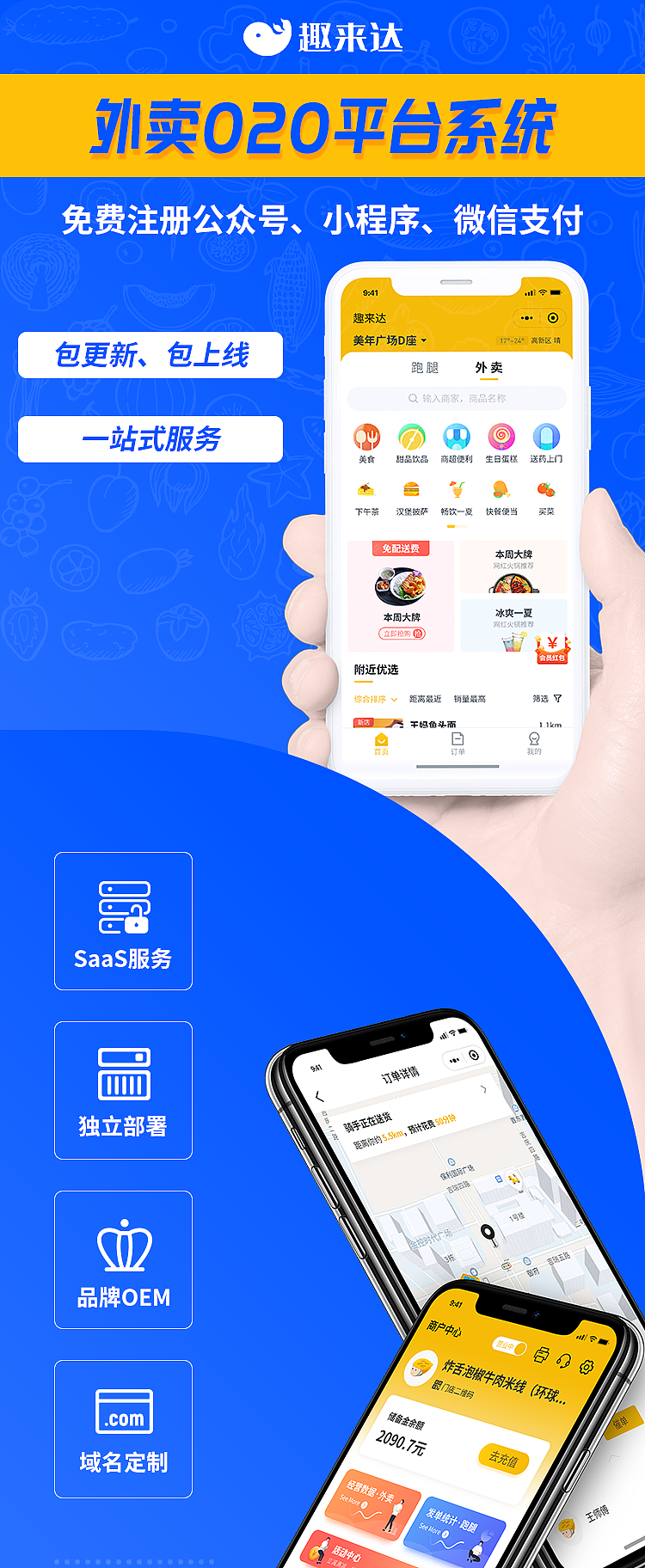 趣来达外卖点餐配送小程序新版界面UI设计（图ZMjM0MTI5MTM2） - 软件界面 - 站酷设计师壹脉智能名片原创素材 - 站酷ZCOOL