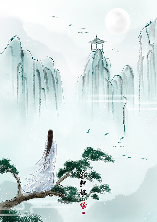 水墨意境古风插画合集|插画|商业插画|龙轩静 - 原创作品 - 站酷