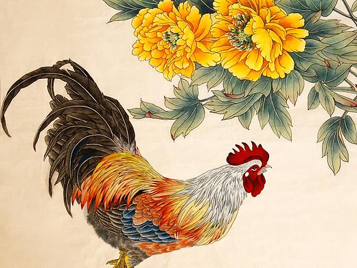 工笔画公鸡