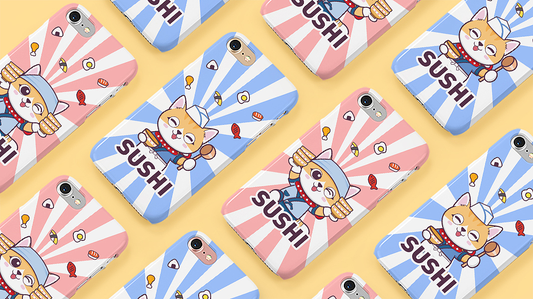 IP卡通形象-寿司猫（图ZMTg1NDEwNTIw） - IP形象 - 站酷设计师花仔在此原创素材 - 站酷ZCOOL