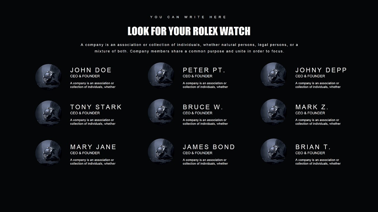 高端Rolex劳力士手表腕表宣传推广PPT模板（图ZNzgxMDMxMjg=） - PPT/Keynote - 站酷设计师MASEFAT工作室原创素材 - 站酷ZCOOL