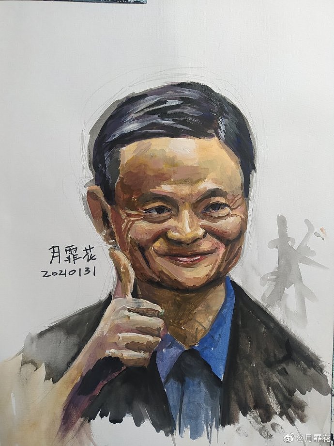 名人手绘4开水粉头像 |纯艺术|绘画|月霏花 - 原创作品 - 站酷 (zcool