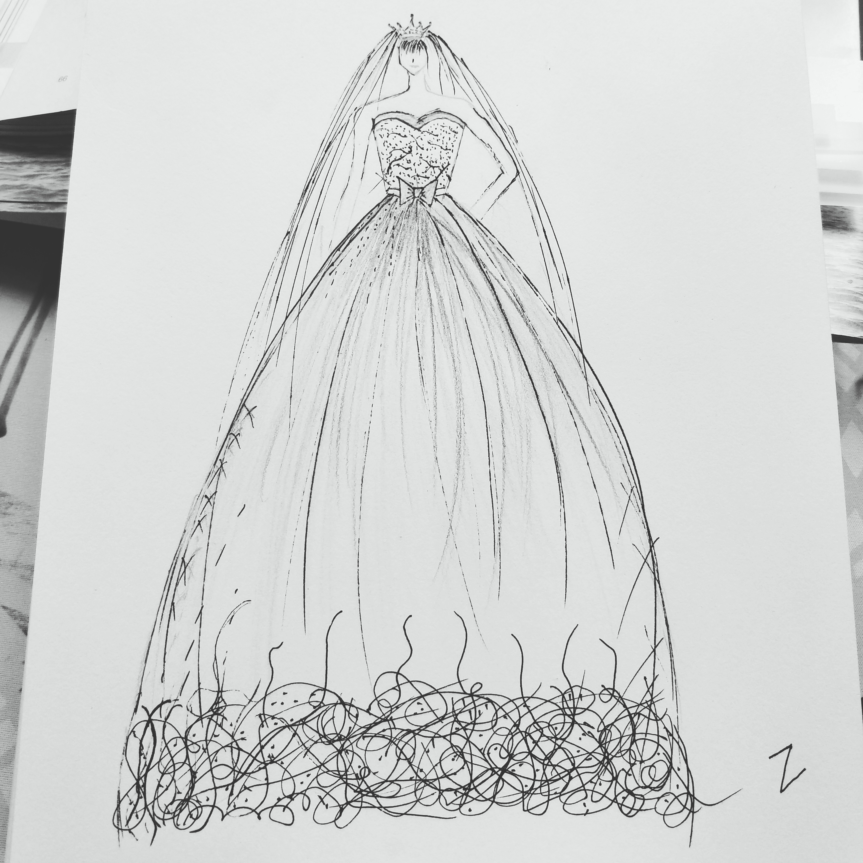 婚纱设计图 铅笔画图片