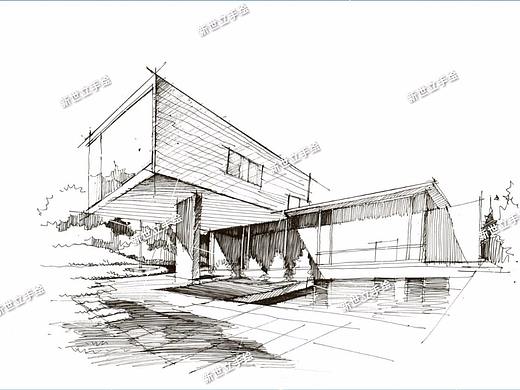 建筑手绘线稿