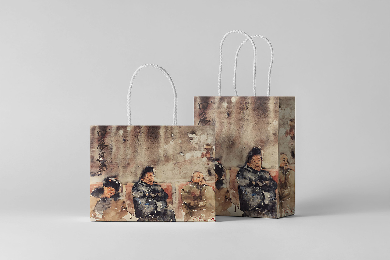 【作品合集】将自己的水彩画做成了礼品包装袋的样子