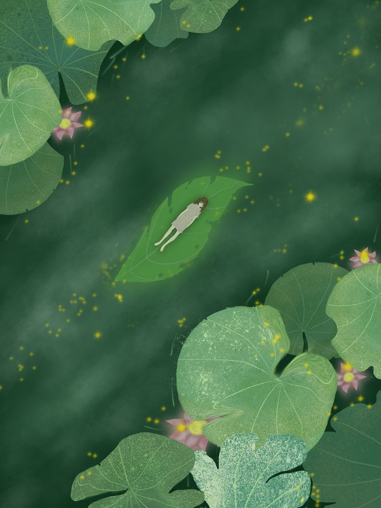 采梦女孩（图ZMTM1NTIyODI0） - 艺术插画 - 站酷设计师一片蓝原创素材 - 站酷ZCOOL