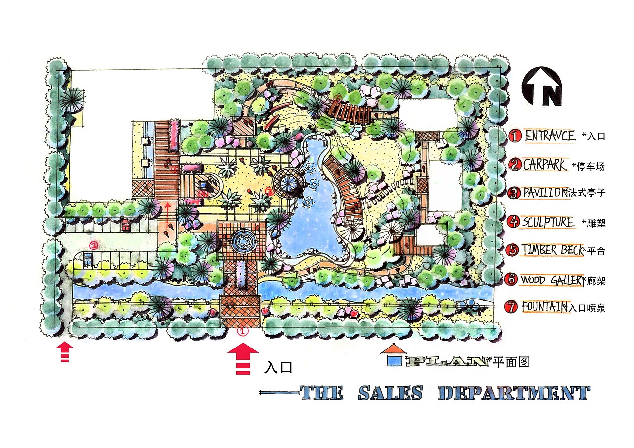 景观手绘【方案】|空间|景观设计|磊子1220_原创作品-站酷zcool