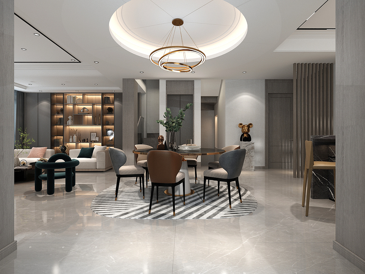 济南康桥圣菲别墅轻奢混搭风装修设计