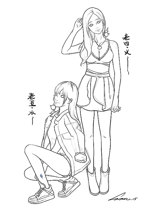 葫芦七姐妹（图ZMzY1NTU1MjQ=） - 新锐潮流插画 - 站酷设计师SOOU小牛原创素材 - 站酷ZCOOL