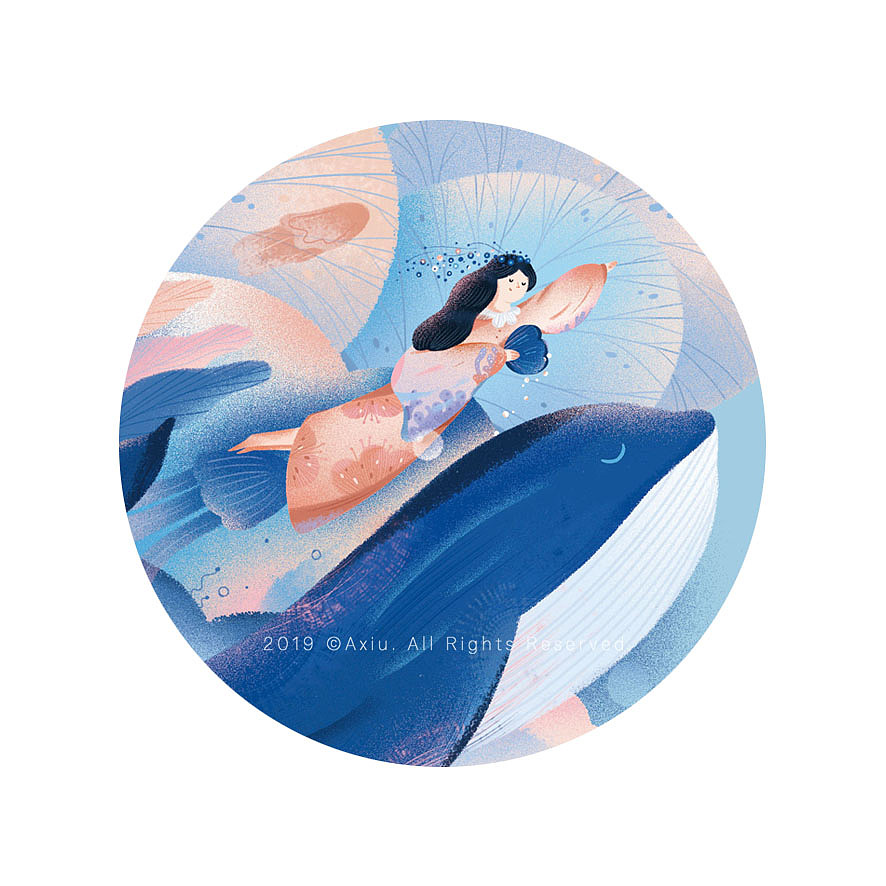 云上蓝鲸（图ZMTQ5NTc1NDY0） - 商业插画 - 站酷设计师阿修wenzi原创素材 - 站酷ZCOOL