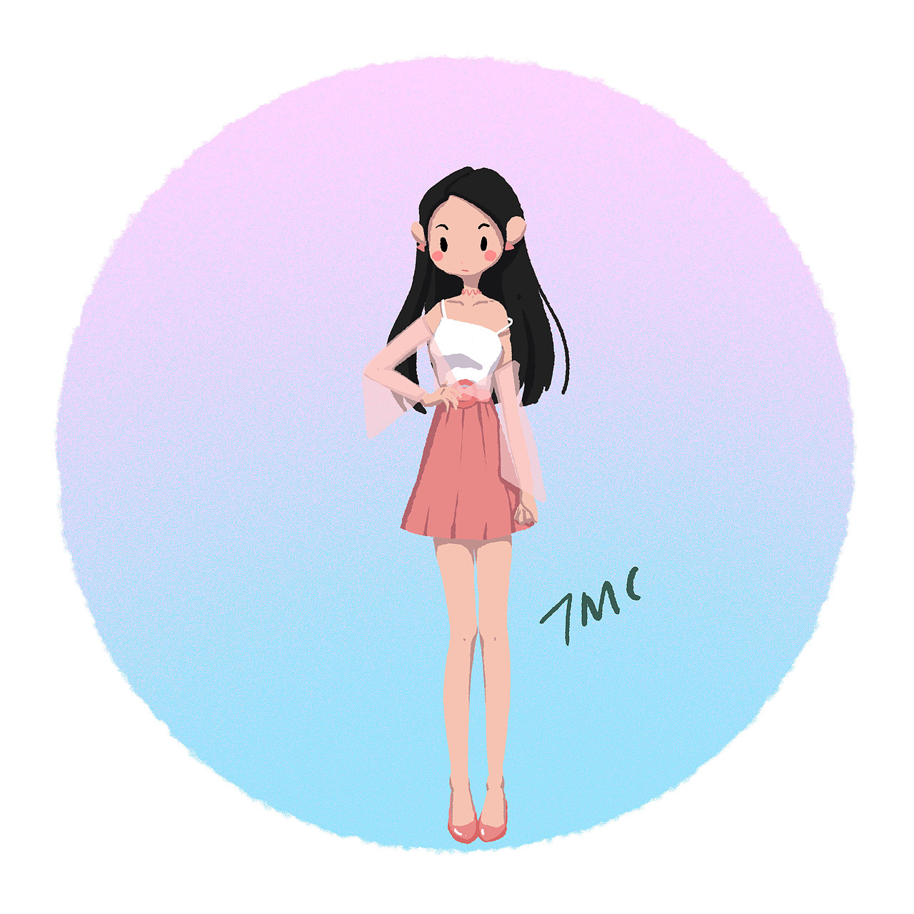 随手涂的扁平少女练笔（图ZMTIyNTc5MjA0） - 商业插画 - 站酷设计师猫猫大人原创素材 - 站酷ZCOOL